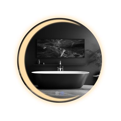 Miroir De Salle De Bain 50CM Avec Éclairage Miroir Mural Rond Moderne Ip44 Miroir De Salle De Bain 50CM Avec Éclairage Miroir Mural Rond Moderne Ip44