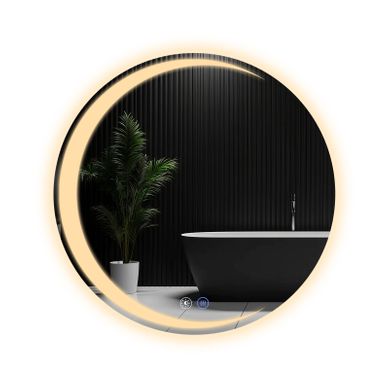 Miroir De Salle De Bain 70CM Avec Éclairage Miroir Mural Rond Moderne Ip44 Miroir De Salle De Bain 70CM Avec Éclairage Miroir Mural Rond Moderne Ip44