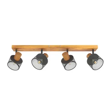 Spot de plafond 4x E14 en métal noir vintage, pour salon, cuisine et chambre
