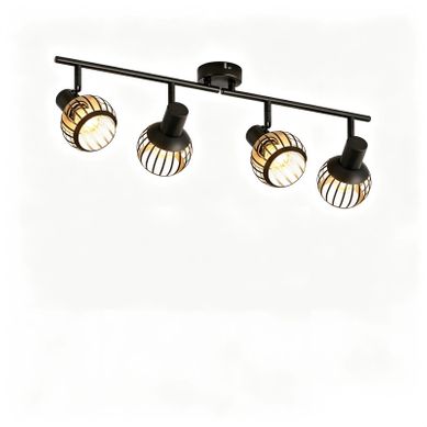 Spot Plafond 4 Lumières Vintage Noir E14 Orientable 350° Métal Pour Salon/cuisine Spot Plafond 4 Lumières Vintage Noir E14 Orientable 350° Métal Pour Salon/cuisine