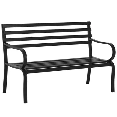 Banc De Jardin 2 Places - Métal époxy - Noir - 127 X 58 X 82 Cm Banc De Jardin 2 Places - Métal époxy - Noir - 127 X 58 X 82 Cm