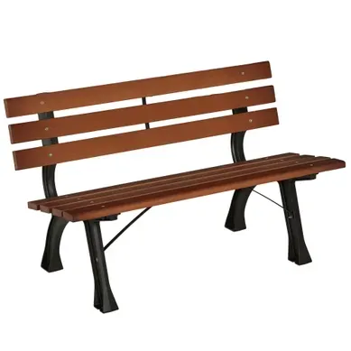 Banc De Jardin 2 Places - Aluminium Et Bois - Noir Et Naturel - 120x57x70 Cm Banc De Jardin 2 Places - Aluminium Et Bois - Noir Et Naturel - 120x57x70 Cm