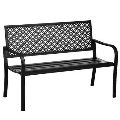 Banc De Jardin - Acier - Noir - 127 X 63 X 83 Cm Banc De Jardin - Acier - Noir - 127 X 63 X 83 Cm