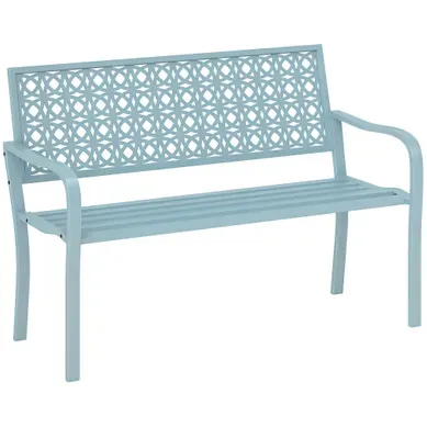 Banc De Jardin 2 Places - Acier - Bleu - 127 X 63 X 85 Cm Banc De Jardin 2 Places - Acier - Bleu - 127 X 63 X 85 Cm