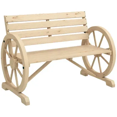 Banc De Jardin 3 Places - Bois De Sapin - Effet Bois Naturel - 105,5x56x79 Cm Banc De Jardin 3 Places - Bois De Sapin - Effet Bois Naturel - 105,5x56x79 Cm