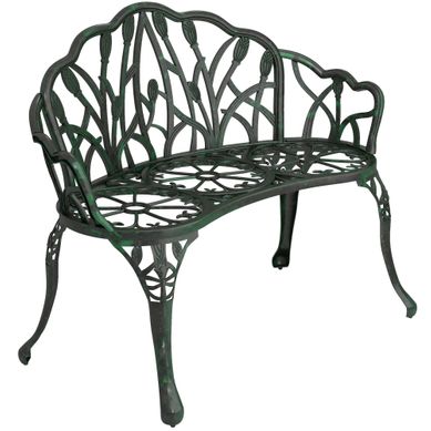 Banc De Jardin 2 Places - Aluminium Moulé - Vert Antique - 99 X 57 X 78 Cm Banc De Jardin 2 Places - Aluminium Moulé - Vert Antique - 99 X 57 X 78 Cm