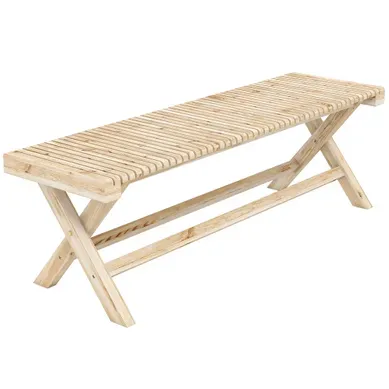 : Banc De Jardin - Bois De Sapin Massif - Bois Naturel - 140 X 40 X 43 Cm : Banc De Jardin - Bois De Sapin Massif - Bois Naturel - 140 X 40 X 43 Cm