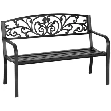 Banc De Jardin - Acier Et Fonte - Noir - 127 X 60 X 87 Cm Banc De Jardin - Acier Et Fonte - Noir - 127 X 60 X 87 Cm