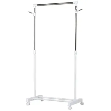 Portant à Vêtements - Métal - Blanc - 68,5 X 42 X 87-145 Cm