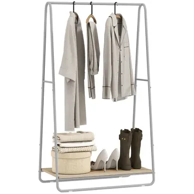 Portant à Vêtements 3 En 1 - Métal Et Panneaux De Particules - Gris - 80x44x140 Cm