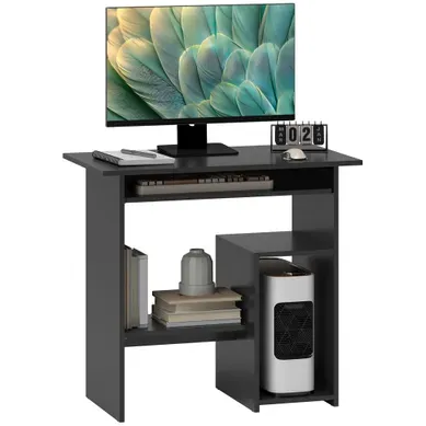 Bureau Informatique - Panneau De Particules Et Métal - Noir - 80 X 45 X 75 Cm