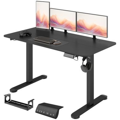 Bureau Assis-debout électrique - Acier - Noir - 140 X 70 X 72-116 Cm