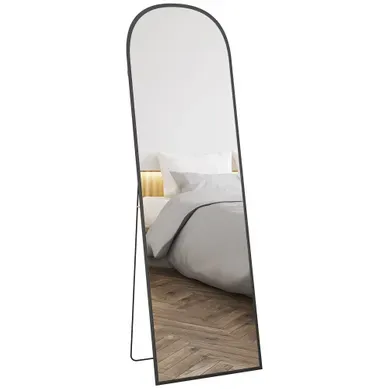 Miroir Psyché - Verre Trempé Et Aluminium - Noir - 50x1,5x161,5 Cm