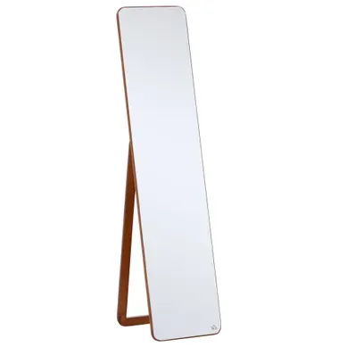 Miroir Pleine Longueur Rectangulaire - Bois De Pin Et Mdf - Noyer Clair - 37 X 160 Cm Miroir Pleine Longueur Rectangulaire - Bois De Pin Et Mdf - Noyer Clair - 37 X 160 Cm