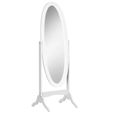 Miroir Sur Pied Ovale - Mdf - Blanc - 48 X 46 X 147 Cm Miroir Sur Pied Ovale - Mdf - Blanc - 48 X 46 X 147 Cm