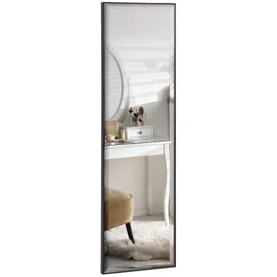 Miroir Mural - Alliage D'aluminium Et Verre - Noir - 120 X 35 Cm Miroir Mural - Alliage D'aluminium Et Verre - Noir - 120 X 35 Cm