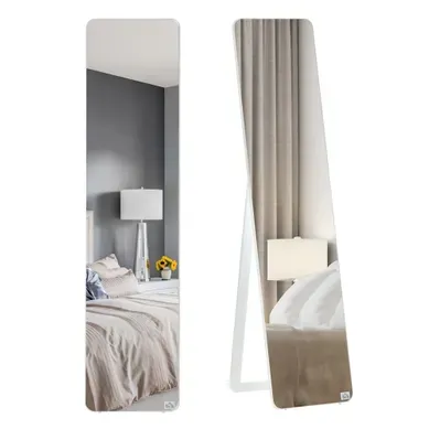 Miroir Sur Pied Et Mural - Bois De Pin Et Mdf - Blanc - 37 X 43 X 156 Cm Miroir Sur Pied Et Mural - Bois De Pin Et Mdf - Blanc - 37 X 43 X 156 Cm