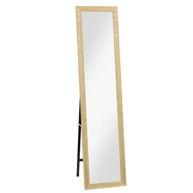 Miroir Rectangulaire Sur Pied Ou Mural - Mdf Et Verre - Marron Clair - 37 X 157 Cm Miroir Rectangulaire Sur Pied Ou Mural - Mdf Et Verre - Marron Clair - 37 X 157 Cm