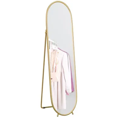 Grand Miroir Sur Pied - Métal Et Mdf - Doré - 40 X 160 Cm Grand Miroir Sur Pied - Métal Et Mdf - Doré - 40 X 160 Cm