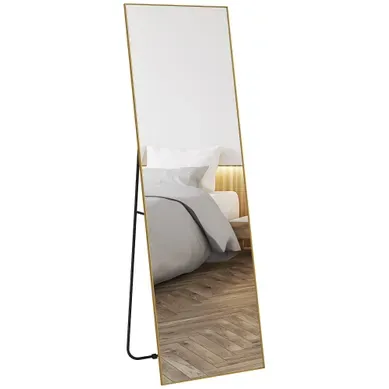 Miroir Pleine Longueur Rectangulaire - Métal - Doré - 50 X 160 Cm Miroir Pleine Longueur Rectangulaire - Métal - Doré - 50 X 160 Cm