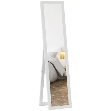Miroir Rectangulaire Sur Pied Ou Mural - Mdf Et Verre - Blanc - 37 X 157 Cm Miroir Rectangulaire Sur Pied Ou Mural - Mdf Et Verre - Blanc - 37 X 157 Cm