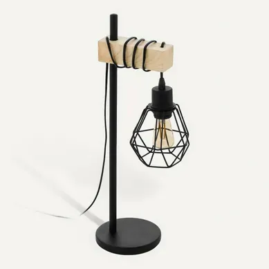 Lampe à poser H. 50 cm TOWNSHEND5 Noire et marron Lampe à poser H. 50 cm TOWNSHEND5 Noire et marron vue 3/4