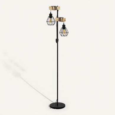 Lampadaire 2 Lumières TOWNSHEND5 Noir & marron Lampadaire 2 Lumières TOWNSHEND5 Noir & marron vue de face