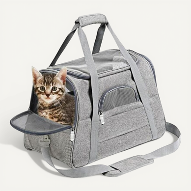 Sac De Transport Pour Animal Chien Chat Tissu Oxford 43x25x28cm Gris Sac De Transport Pour Animal Chien Chat Tissu Oxford 43x25x28cm Gris