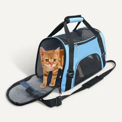 Sac De Transport Chat Et Chien Chaton Chiot Sac à Main Avec Bandoulière Pour Voyage En Train Bleu Sac De Transport Chat Et Chien Chaton Chiot Sac à Main Avec Bandoulière Pour Voyage En Train Bleu