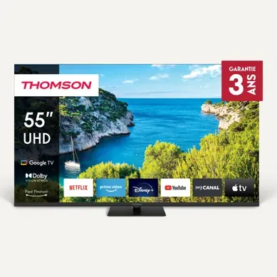 Téléviseur 4K UHD 55'' 139 cm THOMSON 55UG5C14 Téléviseur 4K UHD 55'' 139 cm THOMSON 55UG5C14 vue de face