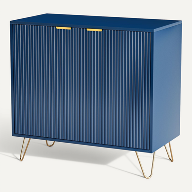 Buffet 2 Portes Et Étagère, 80 X 40 X 78 Cm - Bleu
