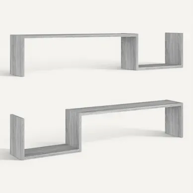 2 Pièces Ensemble D'étagères Murales - Étagères Flottantes Sonoma Gris 100x15x20cm Bois D’ingénierie 2 Pièces Ensemble D'étagères Murales - Étagères Flottantes Sonoma Gris 100x15x20cm Bois D’ingénierie