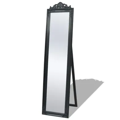 Miroir Sur Pied - Miroir Sur Toute La Longueur - Miroir Au Sol Style Baroque 160x40 Cm Noir