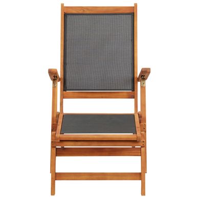 Transat - Bain De Soleil - Chaise Longue Bois D'acacia Massif Et Textilene Transat - Bain De Soleil - Chaise Longue Bois D'acacia Massif Et Textilene