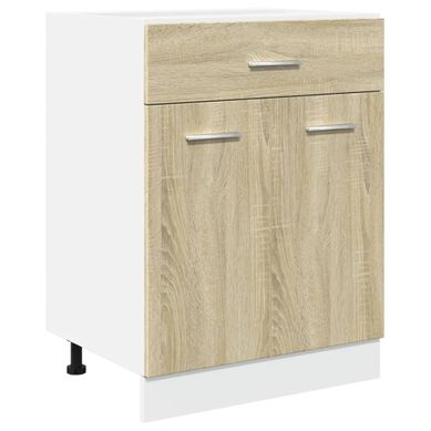 Meuble Bas De Cuisine - Armoire De Cuisine Tiroir Chêne Sonoma 60x46x81,5 Cm Aggloméré Meuble Bas De Cuisine - Armoire De Cuisine Tiroir Chêne Sonoma 60x46x81,5 Cm Aggloméré