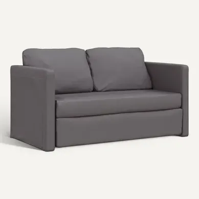 Canapé Convertible - Canapé-lit 2 En 1 Gris 112x174x55 Cm Similicuir Canapé Convertible - Canapé-lit 2 En 1 Gris 112x174x55 Cm Similicuir
