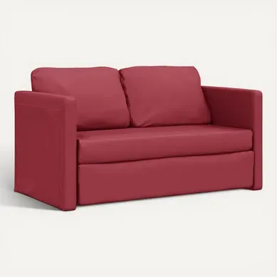 Canapé Convertible - Canapé-lit 2 En 1 Rouge Bordeaux 112x174x55 Cm Similicuir Canapé Convertible - Canapé-lit 2 En 1 Rouge Bordeaux 112x174x55 Cm Similicuir