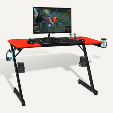Bureau Gaming Bureau Gamer Bureau D'ordinateur Avec Porte-gobelet Crochet 120x60x76cm Noir+rouge Bureau Gaming Bureau Gamer Bureau D'ordinateur Avec Porte-gobelet Crochet 120x60x76cm Noir+rouge