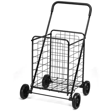 Chariot De Courses Pliable - Chariot Marché Avec 4 Roues Capacité De 45 Kg Poignée Confortable Noir Chariot De Courses Pliable - Chariot Marché Avec 4 Roues Capacité De 45 Kg Poignée Confortable Noir