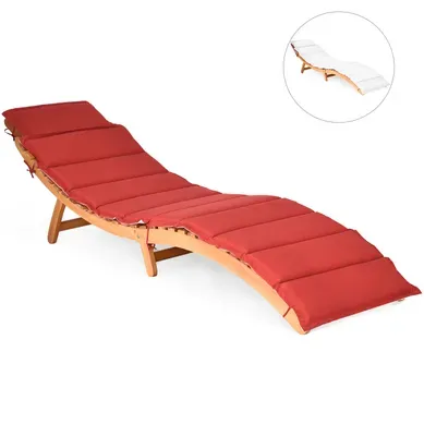 Transat, Bain De Soleil, Chaise Longue Pliante Avec Appui-tête Double Face Rouge/blanc Transat, Bain De Soleil, Chaise Longue Pliante Avec Appui-tête Double Face Rouge/blanc