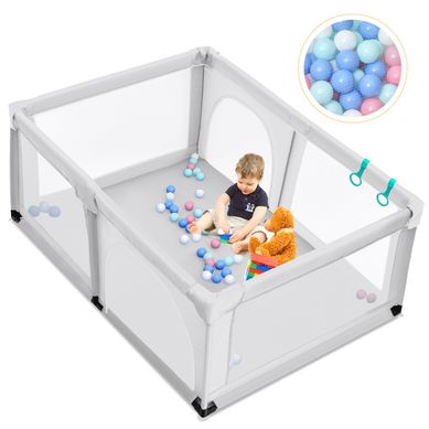 Parc Bébé, Parc Enfant Portable 120x190x69cm Avec Barrière De Sécurité De Enfants Pieds Gris Clair Parc Bébé, Parc Enfant Portable 120x190x69cm Avec Barrière De Sécurité De Enfants Pieds Gris Clair