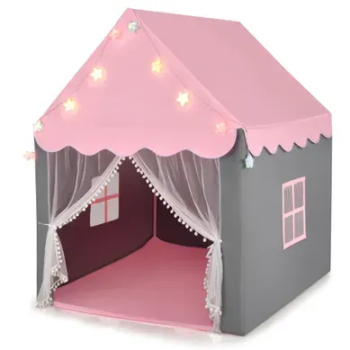 Tente De Jeux - Tente Pour Enfants Cabane Enfant Interieur Avec Tapis Lavable Lumières Tente De Jeux - Tente Pour Enfants Cabane Enfant Interieur Avec Tapis Lavable Lumières