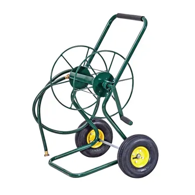 Chariot Enrouleur De Tuyau De Jardin Avec 2 Roues Pneumatiques Contenant 61m De Tuyau De 1,9 Cm Chariot Enrouleur De Tuyau De Jardin Avec 2 Roues Pneumatiques Contenant 61m De Tuyau De 1,9 Cm