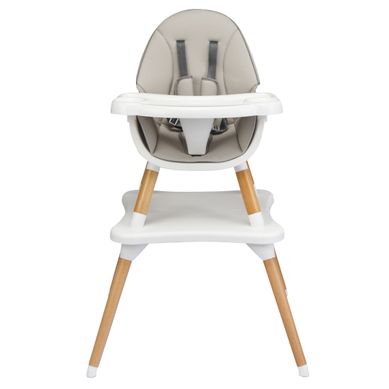 Chaise Haute Bébé 4 En 1 Plateau Réglable En 4 Etapes Pour Bébé 6 Mois-3 Ans Charge 15kg Gris