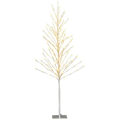 Décoration De Noël - Arbre De Bouleau Éclairé De 155 Cm Arbre De Noël Artificiel Avec Lumière LED