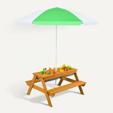 Table De Jardin Pour Enfant Avec 2 Bancs Et Parasol 2 Boîtes Plateau Amovible Blanc Table De Jardin Pour Enfant Avec 2 Bancs Et Parasol 2 Boîtes Plateau Amovible Blanc