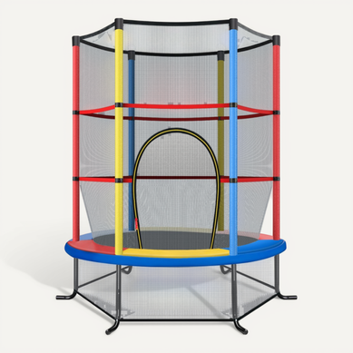 Trampoline De Jardin, Tapis De Saut Pour Enfants D.165cm Avec Filet De Protection Multicolore Trampoline De Jardin, Tapis De Saut Pour Enfants D.165cm Avec Filet De Protection Multicolore