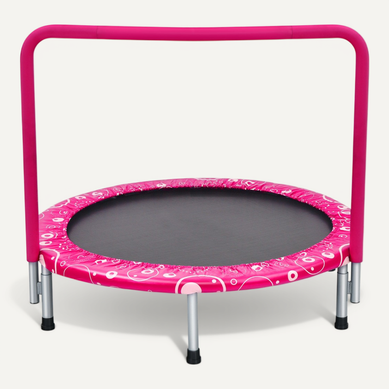 Trampoline Enfants Pliable D. 92 Cm Avec Housse De Sécurité Matelassée Roseetnoir Trampoline Enfants Pliable D. 92 Cm Avec Housse De Sécurité Matelassée Roseetnoir