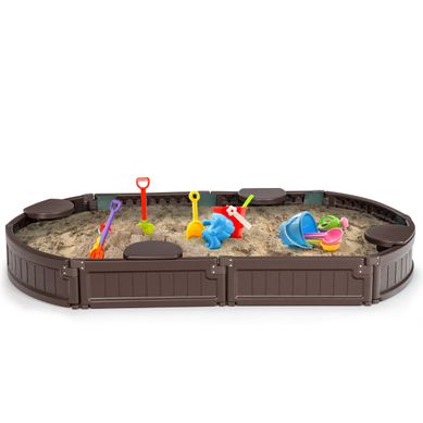 Bac à Sable Enfant Ovale 183x105x21 Cm En Plastique Avec Housse De Protection Etanche Bâche Bac à Sable Enfant Ovale 183x105x21 Cm En Plastique Avec Housse De Protection Etanche Bâche