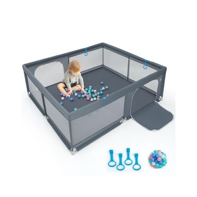 Grand Parc Pour Bébé 200 X 180cm Robuste Maille Douce Et Respirante Anneaux Pour Les Mains Grand Parc Pour Bébé 200 X 180cm Robuste Maille Douce Et Respirante Anneaux Pour Les Mains